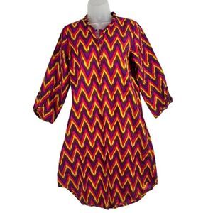 Melange Multi Color Ikat Pattern Tunic Sz M